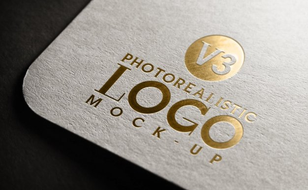 白卡紙金色logo樣機素材