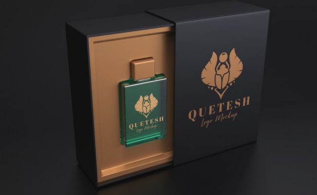 帶包裝盒的ps樣機(jī)場景素材，適合化妝品、U盤等產(chǎn)品logo展示樣機(jī)psd模板